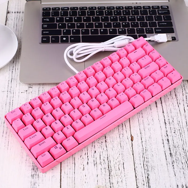 82 keys Durable Mechanical Keyboard 9 Backlights Modes with Pink Color & Cute Design Kawaii Gift for Girlfriend Light& Portable
82 keys Durable Mechanical Keyboard 9 Backlights Modes with Pink Color & Cute Design Kawaii Gift for Girlfriend Light& Portable