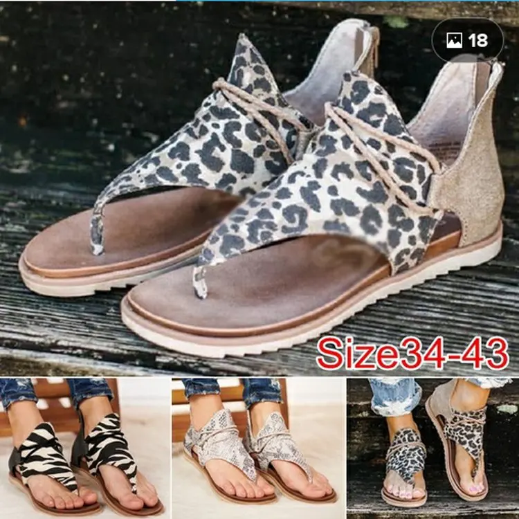Women Flat Sandals Leopard Snake Print Summer Shoes Large Size Andals Beach Leather Sandals Retro Gladiator Flip Flops Slippers
Women Flat Sandals Leopard Snake Print Summer Shoes Large Size Andals Beach Leather Sandals Retro Gladiator Flip Flops Slippers