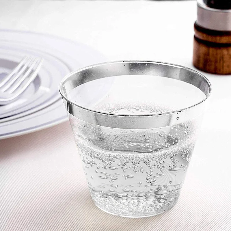 50 шт. прозрачные пластиковые одноразовые чашки для свадебной