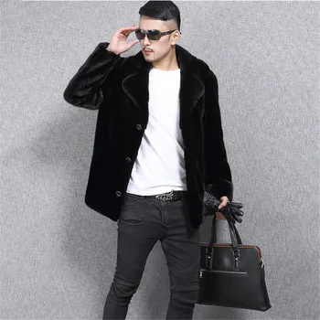2019 new men's imitation fur jacket imitation mink coat men's suit collar mink fur whole mink men's jacket mid-length YH684
2019 new men's imitation fur jacket imitation mink coat men's suit collar mink fur whole mink men's jacket mid-length YH684