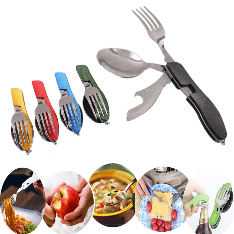 Utensil multi tool Portable spoon knife cutlery can opener multitool tableware Picnic camp bottle flatware fold Spork fork
Utensil multi tool Portable spoon knife cutlery can opener multitool tableware Picnic camp bottle flatware fold Spork fork