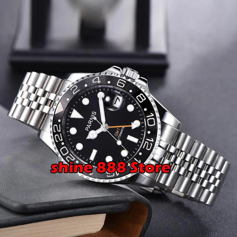 40mm PARNIS Mechanical Black Dial Sapphire Crystal Date GMT Automatic Mens watch
40mm PARNIS Mechanical Black Dial Sapphire Crystal Date GMT Automatic Mens watch