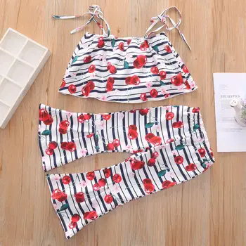 Cherry Girl Clothing Set 2-7 Years Cute Summer Suit with top and Flared Trousers DOM1061597 
Cherry Girl Clothing Set 2-7 Years Cute Summer Suit with top and Flared Trousers DOM1061597