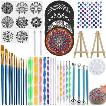 45 PCS Mandala Dotting Tools Set, Stencil Painting Arts Supplies Tools Kits Including Stencil Templates, Mini Easel
45 PCS Mandala Dotting Tools Set, Stencil Painting Arts Supplies Tools Kits Including Stencil Templates, Mini Easel