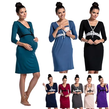 Fashion Lace Lace Stitching Deep V-neck Breastfeeding Dress Pregnancy Dress Dress Pregnant Maternity Dresses for Photo Shoot
Fashion Lace Lace Stitching Deep V-neck Breastfeeding Dress Pregnancy Dress Dress Pregnant Maternity Dresses for Photo Shoot