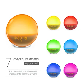 LED Sunrise Sunset FM Radio Colorful Lamp With Clock Smart Wake up Light Digital Alarm Clocks Children's night light For Home
LED Sunrise Sunset FM Radio Colorful Lamp With Clock Smart Wake up Light Digital Alarm Clocks Children's night light For Home