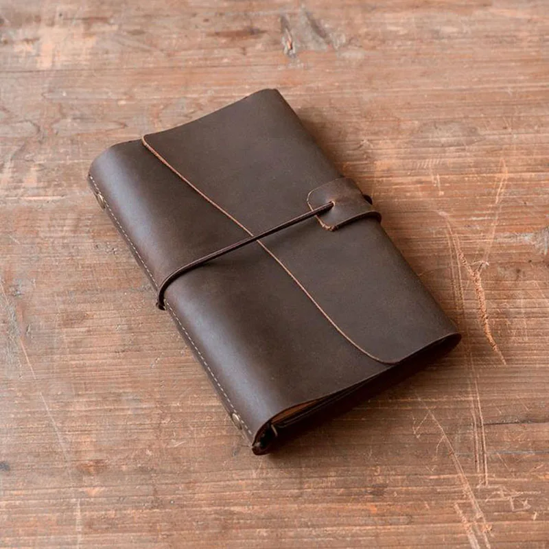 

A5/A6 Vintage Genuine Leather Traveler's Notebook Diary Journal Planner Sketchbook Handmade Notebook Wood Paper Inner