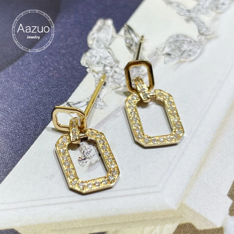 Aazuo Real 18K Pure Solid Yellow Gold Natrual Diamonds 0.15ct Classic Square Stud Earrings Gifted For Women Wedding Party Au750
Aazuo Real 18K Pure Solid Yellow Gold Natrual Diamonds 0.15ct Classic Square Stud Earrings Gifted For Women Wedding Party Au750