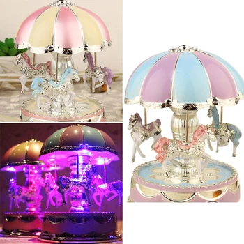 Music Box 3 LED Light Valentine'S Day Clockwork Carousel Carousel Music Box Exquisite Merry Go Round Horse Christmas
Music Box 3 LED Light Valentine'S Day Clockwork Carousel Carousel Music Box Exquisite Merry Go Round Horse Christmas