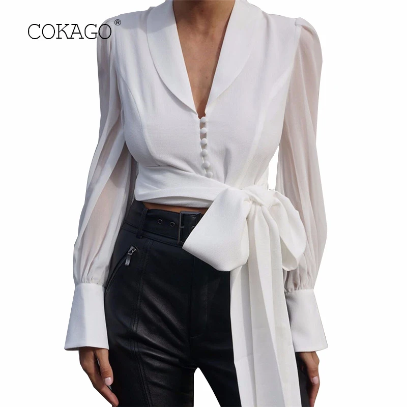 COKAGO Elegant Women's T-shirt Long Sleeve Tassel Bandage White T Shirt Women Single-breasted Office Lady Summer Tops Tee Shirts
COKAGO Elegant Women's T-shirt Long Sleeve Tassel Bandage White T Shirt Women Single-breasted Office Lady Summer Tops Tee Shirts