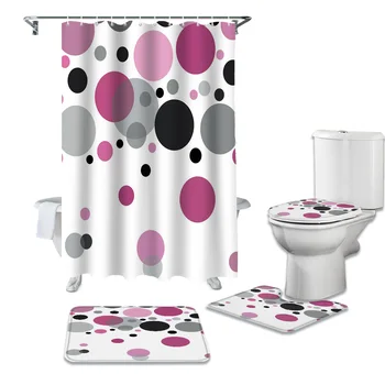 Wave Point Circle Shower Curtains Set Bathroom Waterproof Shower Curtain Bathroom Set with Shower Curtain and Rugs
Wave Point Circle Shower Curtains Set Bathroom Waterproof Shower Curtain Bathroom Set with Shower Curtain and Rugs