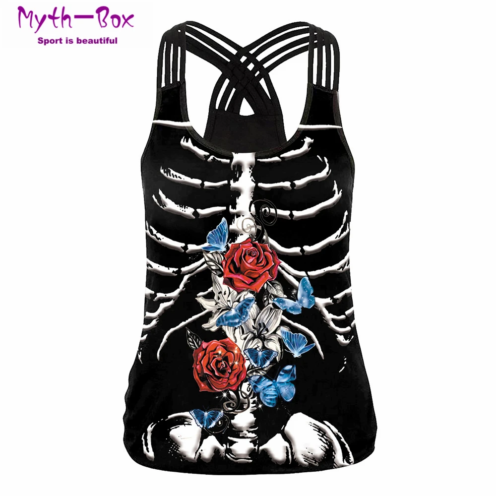 Summer Women Sport Tops Flower Skeleton Print Yoga Shirt Running Vest Sleeveless T-shirts Cross Straps Tank Tops Gym Vest Blouse
Summer Women Sport Tops Flower Skeleton Print Yoga Shirt Running Vest Sleeveless T-shirts Cross Straps Tank Tops Gym Vest Blouse