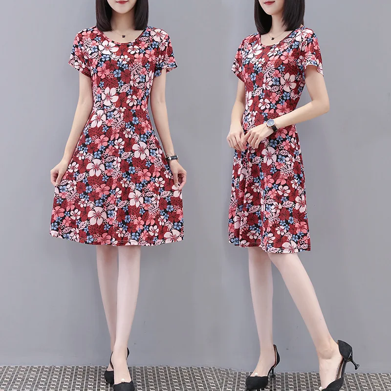 Summer New Style Mid-length Middle-aged Women Dress Floral-Print Middle-aged Large Size Dress Short Sleeve Printed Skirt
Summer New Style Mid-length Middle-aged Women Dress Floral-Print Middle-aged Large Size Dress Short Sleeve Printed Skirt