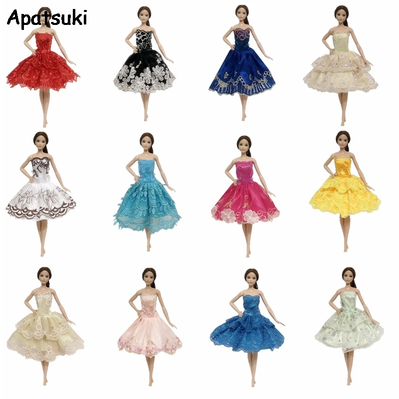 

10pcs/lot Random Fashion Ballet Dresses For Barbie Doll Outfits Party Gown Clothes For Barbie Dolls 1/6 Doll Accessories Gift