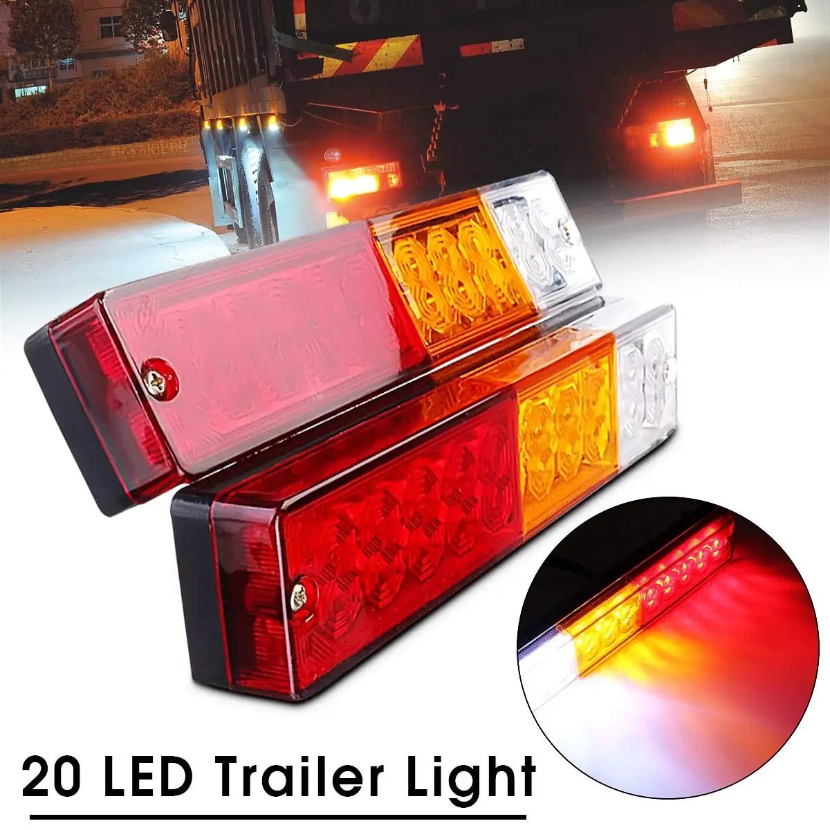 2pcs Truck Trailer Light 12V 20LED High Brightness Rear Lamp Turning Signal Indicator Running LED Brake | Автомобили и мотоциклы