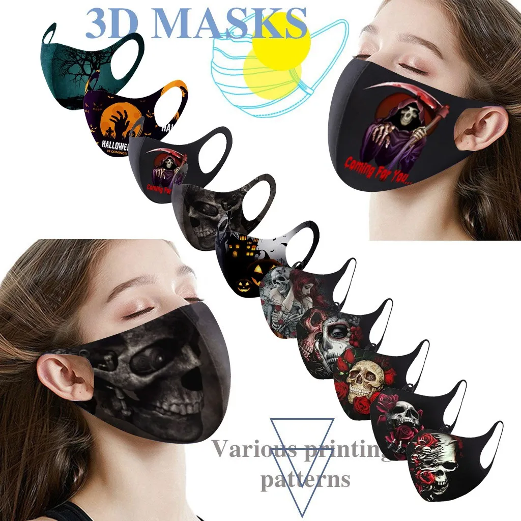 10PC Cosplay Anime Mask Reusable 3D Printed Face Fabric Mask La casa de papel Skull Halloween Prop Festive Party mask mondkapjes
10PC Cosplay Anime Mask Reusable 3D Printed Face Fabric Mask La casa de papel Skull Halloween Prop Festive Party mask mondkapjes