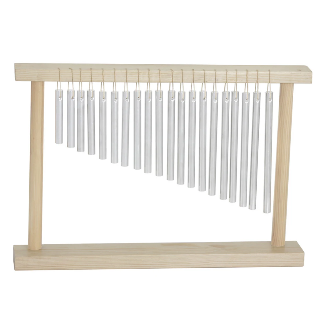 20 Bars Wind Chime Bell Single Row Bar Chime with Wooden Frame and Copper Pipes - Silver
20 Bars Wind Chime Bell Single Row Bar Chime with Wooden Frame and Copper Pipes - Silver