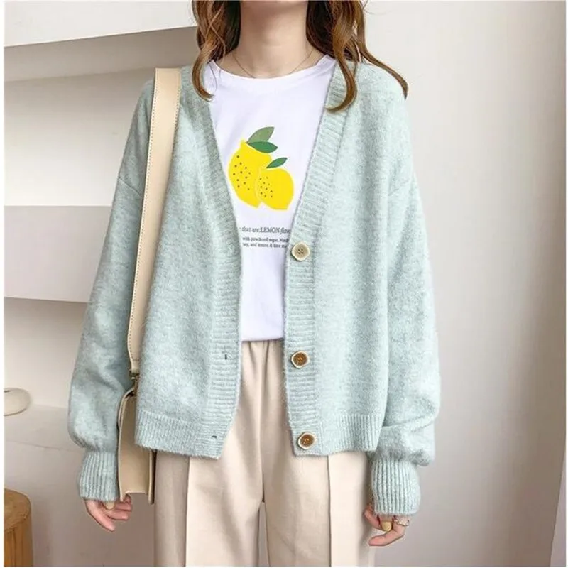 Women Sweater 2020 Autumn Winter Button Front Cardigans Outwear Sweaters Oversize Tops Suete Mujer Pink Yellow Blue Grey
Women Sweater 2020 Autumn Winter Button Front Cardigans Outwear Sweaters Oversize Tops Suete Mujer Pink Yellow Blue Grey