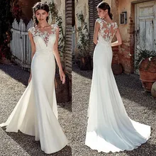 Mermaid Lace Ivory Wedding Dresses Long 2021Satin Button V Neck Backless Eleglant Bridle Gowns Simple Sexy Hot Sale Wedding Gown
Mermaid Lace Ivory Wedding Dresses Long 2021Satin Button V Neck Backless Eleglant Bridle Gowns Simple Sexy Hot Sale Wedding Gown