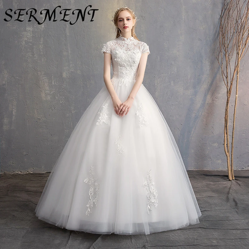 2019 Spring and Summer New Wedding Lace Pearl Word Shoulder Gentle Korean Style Large Size High Waist Slimming Dress Female
2019 Spring and Summer New Wedding Lace Pearl Word Shoulder Gentle Korean Style Large Size High Waist Slimming Dress Female