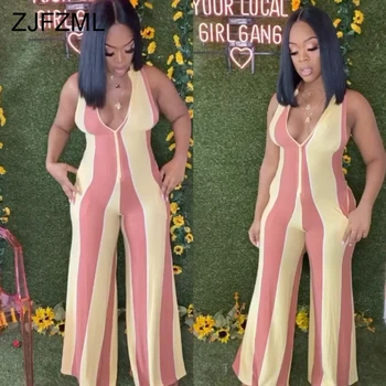 Color Block Spliced Elegant Boot Cut Romper Women Front Zipper Sleeveless Straight Jumpsuit Casual Deep V Neck One Piece Outfits
Color Block Spliced Elegant Boot Cut Romper Women Front Zipper Sleeveless Straight Jumpsuit Casual Deep V Neck One Piece Outfits