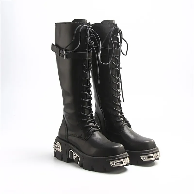 2019 Fashion Lace Up Thick Heel Platform Knee High Boots Fall Punk Round Toe Knight Women's Boots Black Motorcycle Boots Women
2019 Fashion Lace Up Thick Heel Platform Knee High Boots Fall Punk Round Toe Knight Women's Boots Black Motorcycle Boots Women