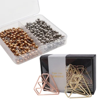 8x Bookmark Diamond Clip Rose Gold Clip Gold Staples Stationery Befriend Metal Paper Clip & 400Pcs Map Tacks Push Pins, 3/5-Inch
8x Bookmark Diamond Clip Rose Gold Clip Gold Staples Stationery Befriend Metal Paper Clip & 400Pcs Map Tacks Push Pins, 3/5-Inch