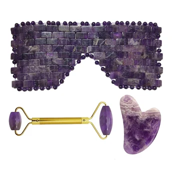 Amethyst Jade Eye Mask Face Massage Jade Roller Guasha Board Scraper Set Facial Relaxing Cold Therapy Sleep Massage Eye Mask Hot
Amethyst Jade Eye Mask Face Massage Jade Roller Guasha Board Scraper Set Facial Relaxing Cold Therapy Sleep Massage Eye Mask Hot
