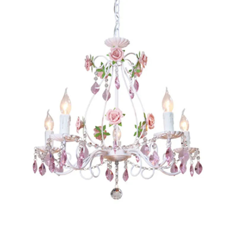 Modern white pink rose decor pendant light for dining room girl kids bedroom. Romantic crystal flower raindrop art hanging lamp
Modern white pink rose decor pendant light for dining room girl kids bedroom. Romantic crystal flower raindrop art hanging lamp