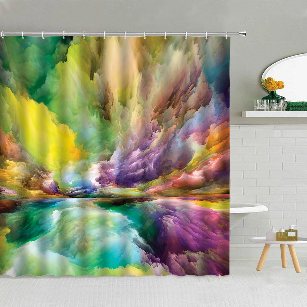 Креативная цветная занавеска для душа с принтом, набор водонепроницаемых тканевых занавесок для ванной комнаты, декоративные принадлежности, высококачественные тканевые занавески с крючком 
Креативная цветная занавеска для душа с принтом, набор водонепроницаемых тканевых занавесок для ванной комнаты, декоративные принадлежности, высококачественные тканевые занавески с крючком