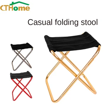 Foldable Stool Aluminum Alloy Ultra-light Portable Small Outdoor Chair Simple Folding Fishing Seat Sketching Camping Furniture