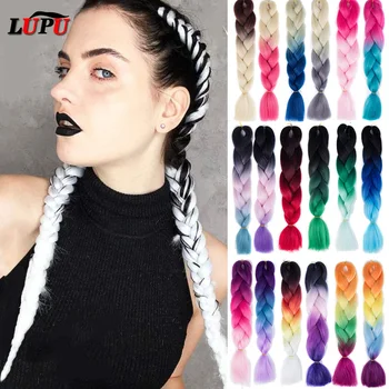 LUPU Jumbo Braid Long Ombre Color Pink Purple Blonde Synthetic Hair Extensions Braidding Hair Braids For Women
LUPU Jumbo Braid Long Ombre Color Pink Purple Blonde Synthetic Hair Extensions Braidding Hair Braids For Women
