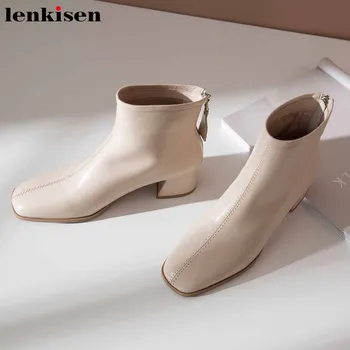 Lenkisen sweet elegant beauty lady genuine leather boots square toe med heels streetwear dating winter Zipper ankle boots L00 
Lenkisen sweet elegant beauty lady genuine leather boots square toe med heels streetwear dating winter Zipper ankle boots L00