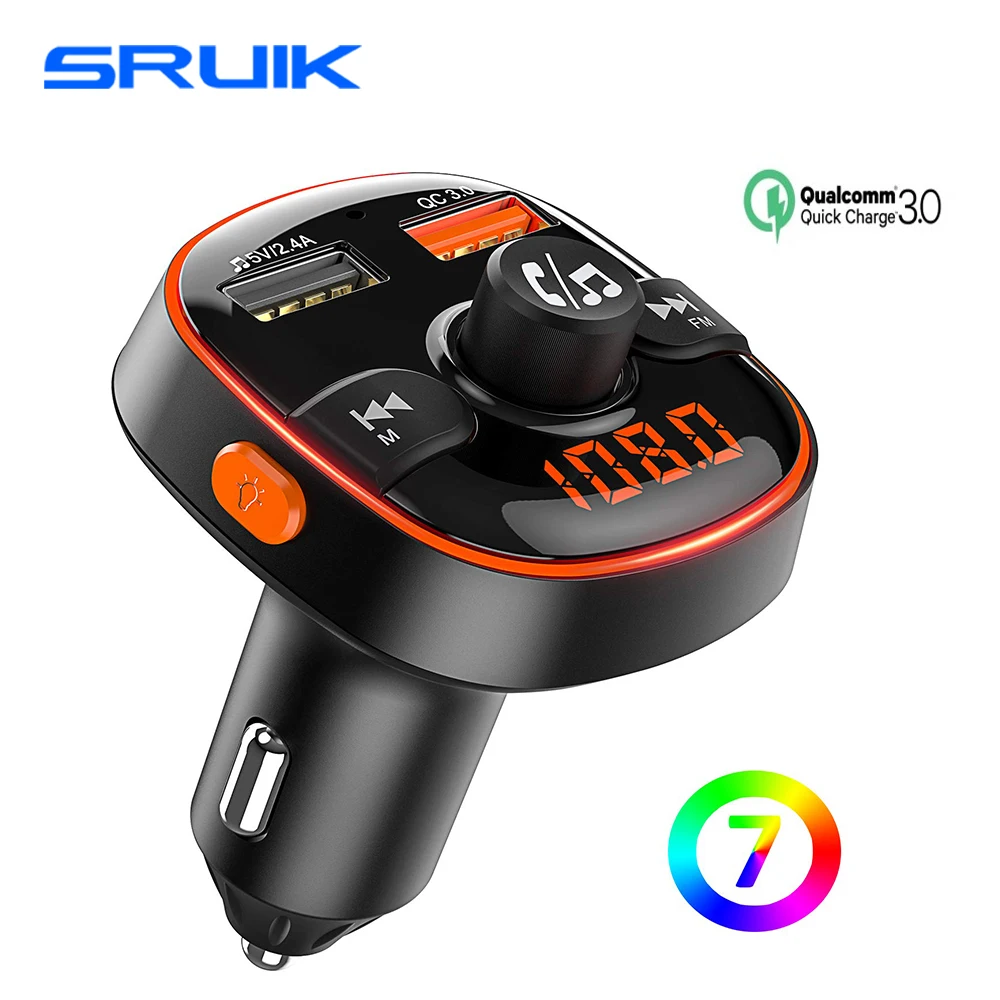 Bluetooth FM Transmitter 7 Color Ambient Light with Breathing Mode FM Modulator QC3.0 Car Charger Transmiter Bluetooth Handsfree
Bluetooth FM Transmitter 7 Color Ambient Light with Breathing Mode FM Modulator QC3.0 Car Charger Transmiter Bluetooth Handsfree