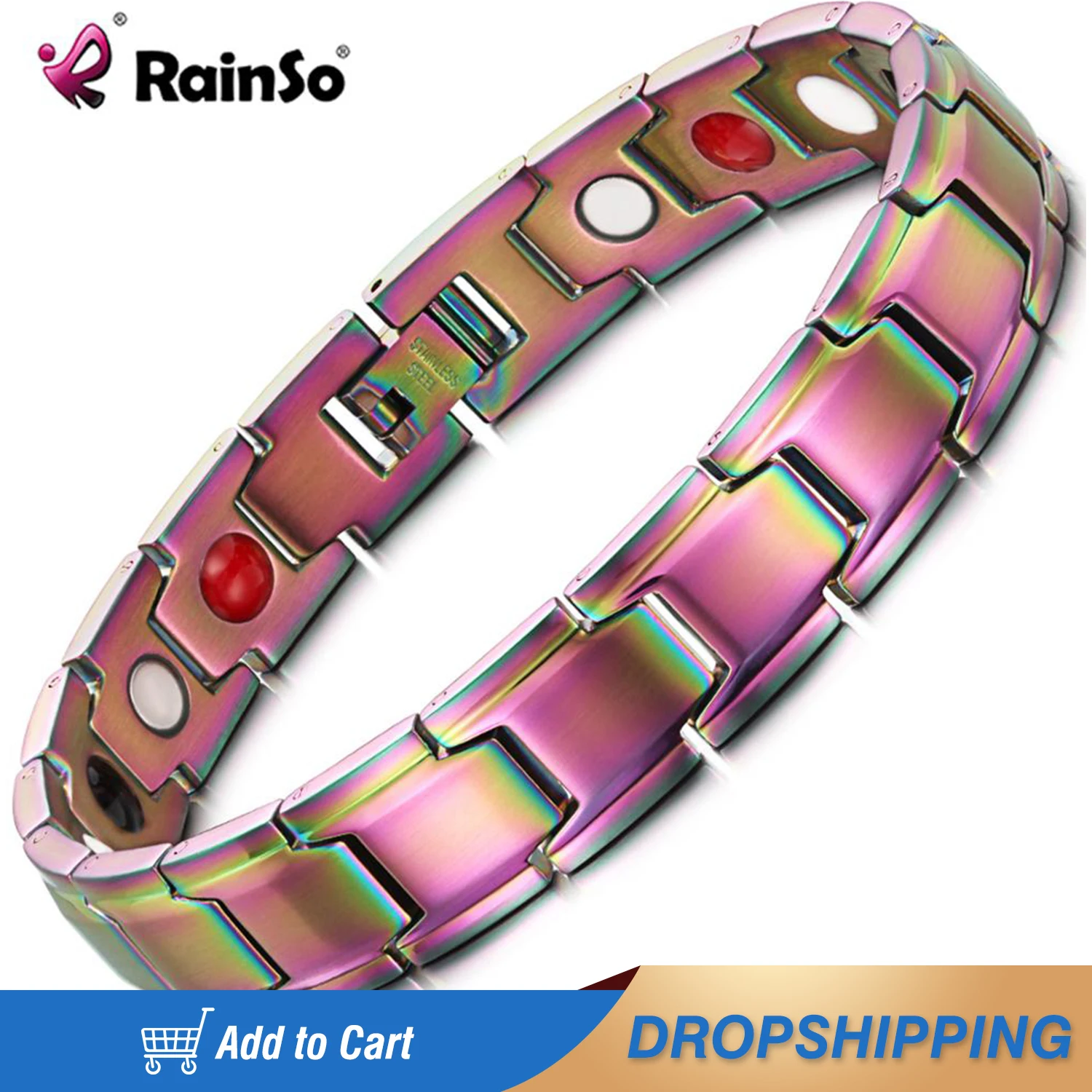 Модный браслет RainSo из нержавеющей стали с разноцветным покрытием, магнитная терапия, ювелирные изделия, браслет для мужчин/женщин 2021
Модный браслет RainSo из нержавеющей стали с разноцветным покрытием, магнитная терапия, ювелирные изделия, браслет для мужчин/женщин 2021