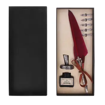 English Calligraphy Feather Dip Pen Writing Ink Set Stationery Gift Box With 5 Nib Wedding Gift Quill Pen Fountain Pen
English Calligraphy Feather Dip Pen Writing Ink Set Stationery Gift Box With 5 Nib Wedding Gift Quill Pen Fountain Pen