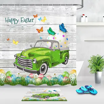 Spring Easter Shower Curtain Green Truck with Rustic Wooden Boards Bath Curtain Bathroom Waterproof Bathtub Curtain Home Decor
Spring Easter Shower Curtain Green Truck with Rustic Wooden Boards Bath Curtain Bathroom Waterproof Bathtub Curtain Home Decor