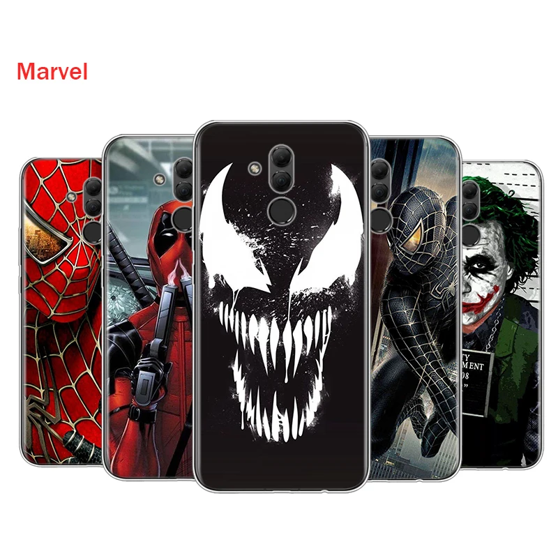 Silicone Cover Marvel Venom Spiderman For Huawei Mate 40 30 20 20X 10 RS P Smart 2021 2020 Z S Pro Plus Lite 2019 Phone Case | Мобильные