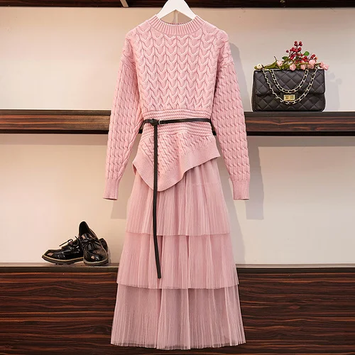 Oshangchaopin Women Autumn Sweet Sweater 2-Piece Set O-Neck Long Sleeve Solid Color Slim Knit Pullovers+Elastic Waist Mesh Skirt
Oshangchaopin Women Autumn Sweet Sweater 2-Piece Set O-Neck Long Sleeve Solid Color Slim Knit Pullovers+Elastic Waist Mesh Skirt