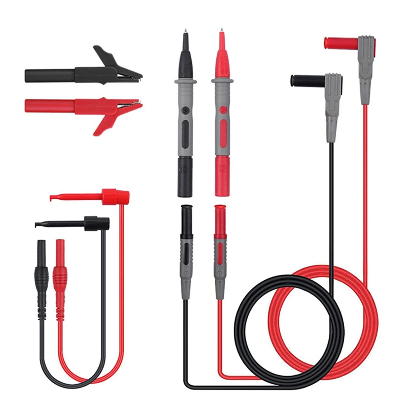 QHTITEC Electrician Test Multimeter Silicone Leads Kit Digital Multimeter Electronic Clamp Meter Alligator Clips Needle Probe
QHTITEC Electrician Test Multimeter Silicone Leads Kit Digital Multimeter Electronic Clamp Meter Alligator Clips Needle Probe