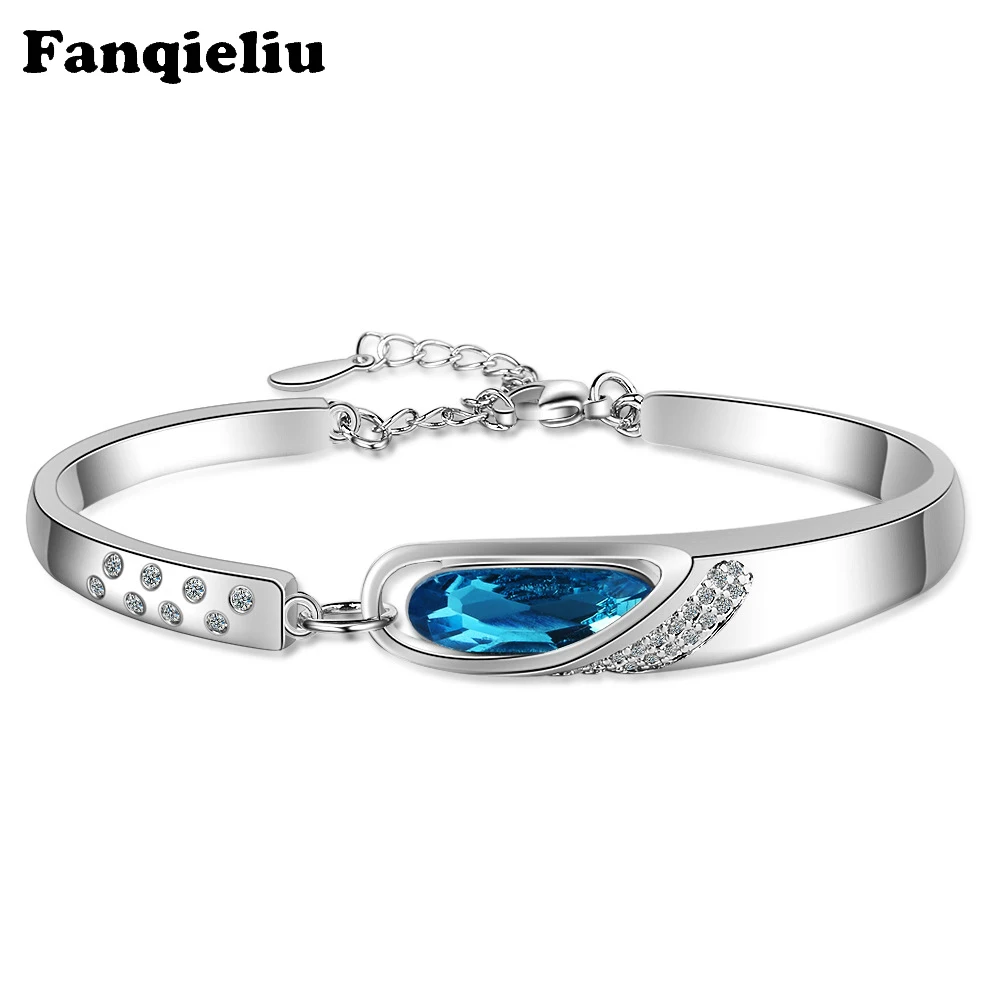 Fanqieliu Extend Chain 925 Sterling Silver 5A Zircon Blue Crystal Bangles Charm Bracelets For Women New Bracelet FQL20215
Fanqieliu Extend Chain 925 Sterling Silver 5A Zircon Blue Crystal Bangles Charm Bracelets For Women New Bracelet FQL20215