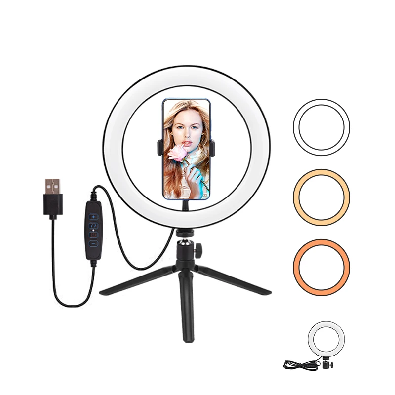 6/10 Inch Ring Light Dimmable LED Selfie Ring Light Mini Tripod for Live Studio Makeup Photography Fill Ring Light Phone Holder
6/10 Inch Ring Light Dimmable LED Selfie Ring Light Mini Tripod for Live Studio Makeup Photography Fill Ring Light Phone Holder
