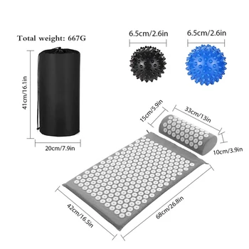 Newest Yoga Mat Acupressure Set Acupressure Mat With Pillow And 2pcs Spiky Massage Balls For Pain Relief And Muscle Relaxation
Newest Yoga Mat Acupressure Set Acupressure Mat With Pillow And 2pcs Spiky Massage Balls For Pain Relief And Muscle Relaxation