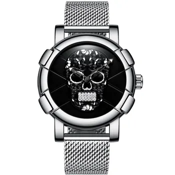 Explosive Fashion Skull Watch Metal Mesh Waterproof Trendy Quartz Men's Watches
Explosive Fashion Skull Watch Metal Mesh Waterproof Trendy Quartz Men's Watches