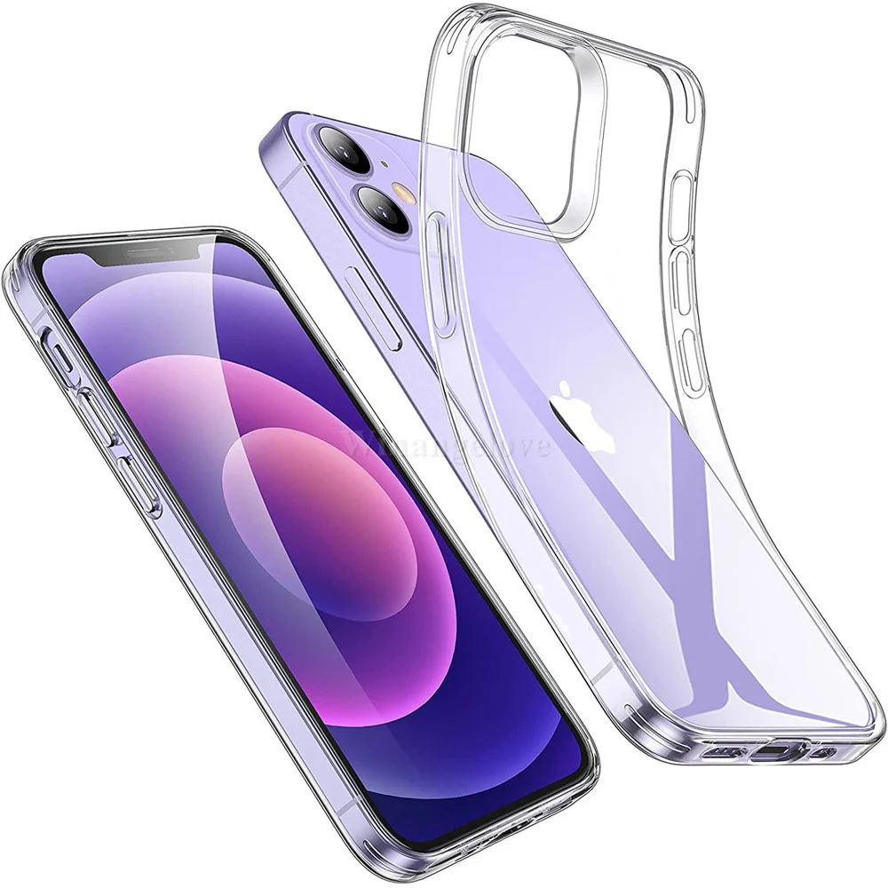 10 шт. Ультратонкий Прозрачный чехол из ТПУ для телефона iPhone 12 11 Pro Max XS XR MAX X 8 7 6S Plus