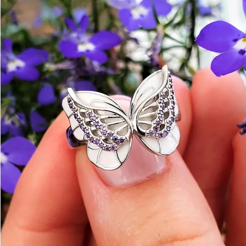 NPKDS Fashion Design Butterfly Rings for Women Elegant Enamel Purple Zircon Crystal Wedding Band Rings Chic Jewelry
NPKDS Fashion Design Butterfly Rings for Women Elegant Enamel Purple Zircon Crystal Wedding Band Rings Chic Jewelry