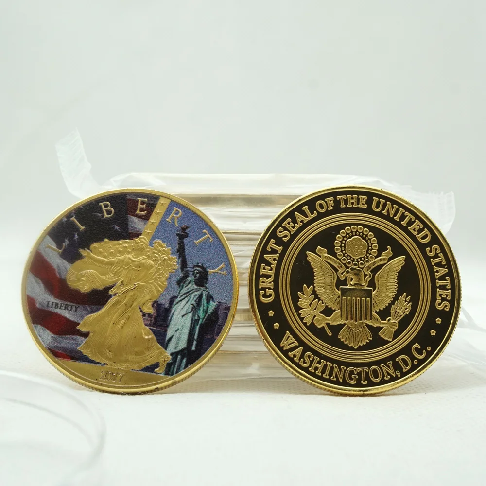 5pcs 2017 American Statue of Liberty Eagle Coin Commemorative Gift Coin Solid 24K Gold The Grand Canyon Hollywood Symbol
5pcs 2017 American Statue of Liberty Eagle Coin Commemorative Gift Coin Solid 24K Gold The Grand Canyon Hollywood Symbol