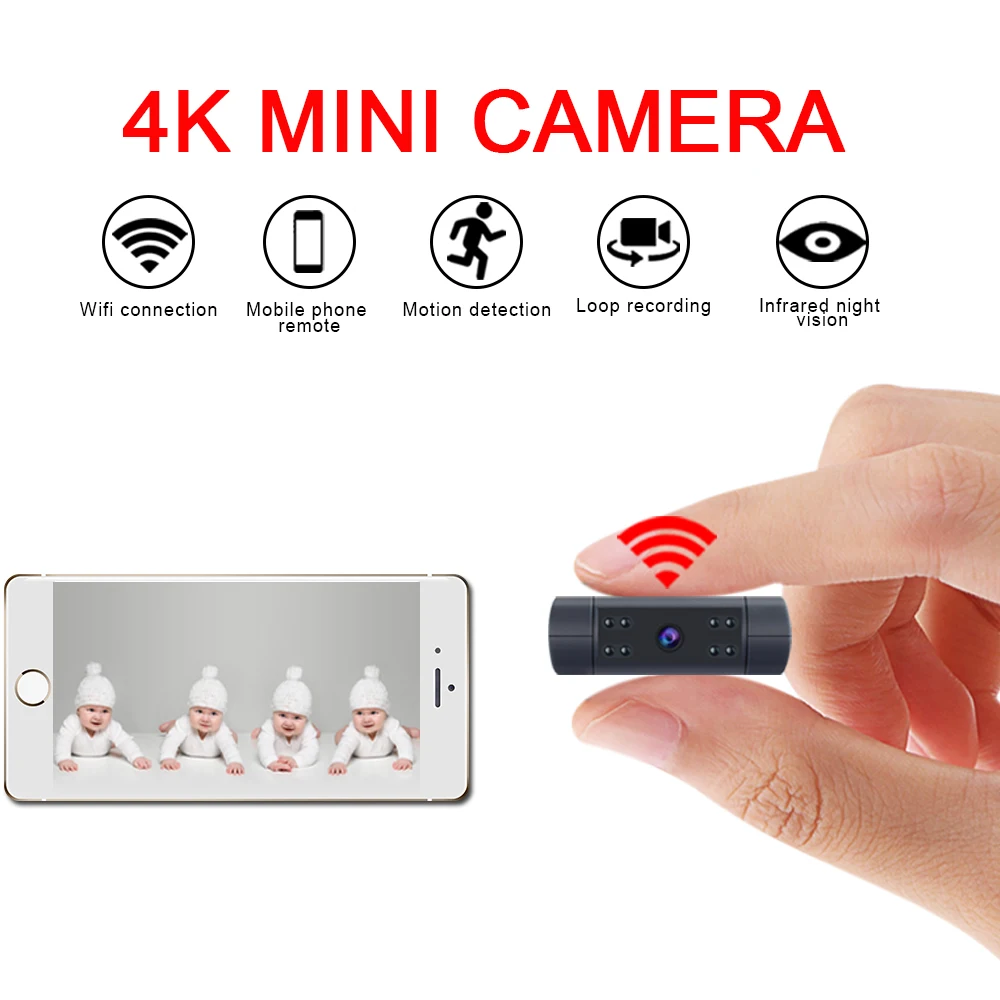 Night Vision Micro Wifi Camera Mini Camera Full HD 1080P Mini Camcorder Motion Detection Video Voice Recorder DV Version TF Card
Night Vision Micro Wifi Camera Mini Camera Full HD 1080P Mini Camcorder Motion Detection Video Voice Recorder DV Version TF Card