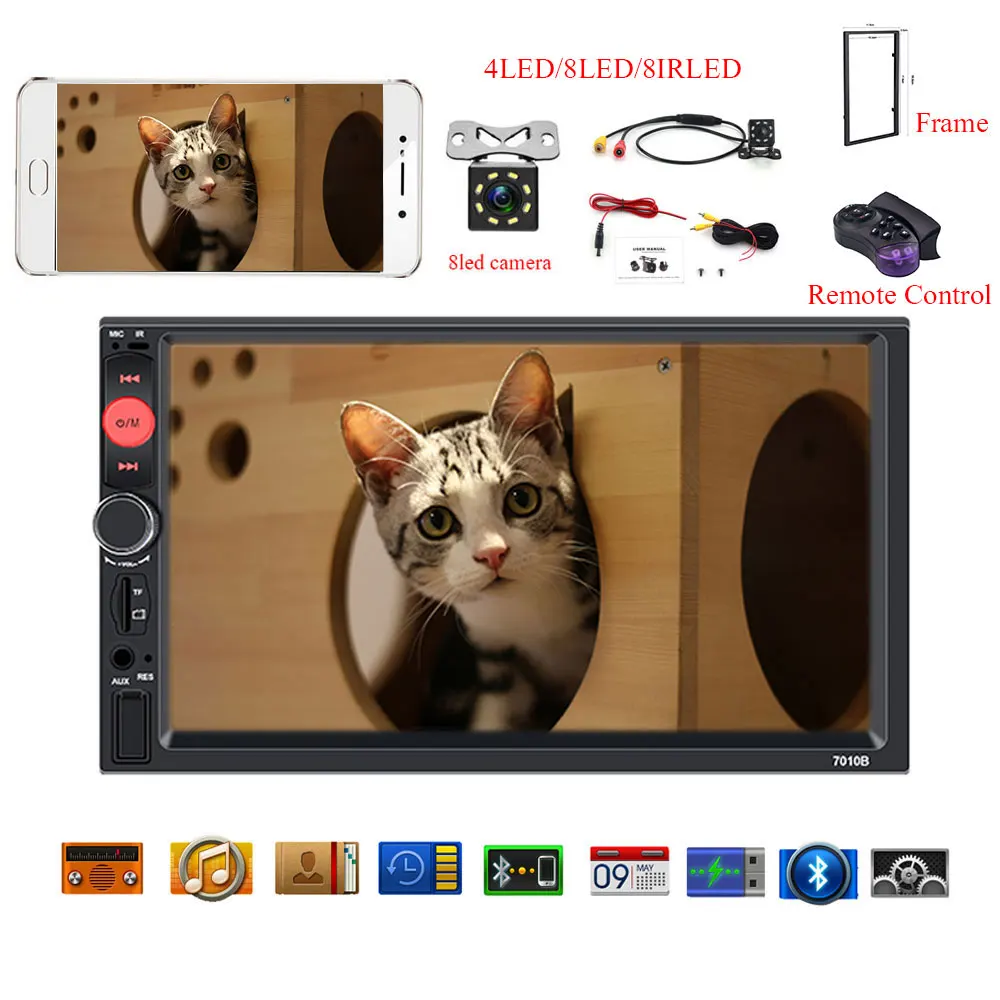 7010B Autoradio 2 din car radio 2Din 7" HD Touch Screen Multimedia player 12V car Stereo mirrorlink Bluetooth Rear View Camera
7010B Autoradio 2 din car radio 2Din 7" HD Touch Screen Multimedia player 12V car Stereo mirrorlink Bluetooth Rear View Camera