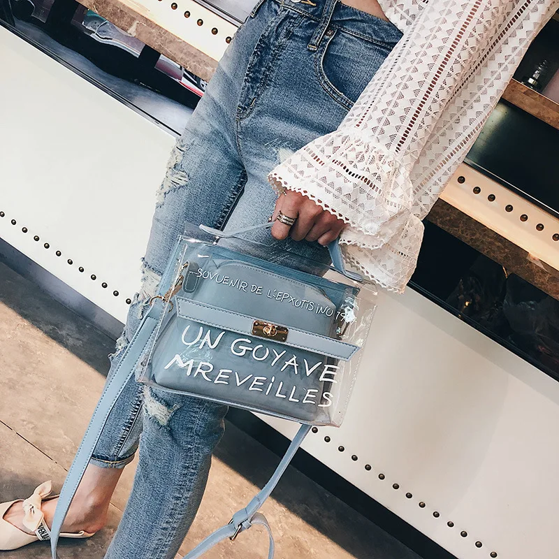 Gel Bag Transparent Bag Different Size Bags Women's 2019 New Style Korean-style Summer Versatile Shoulder Fashion WOMEN'S Bag Sh 
Gel Bag Transparent Bag Different Size Bags Women's 2019 New Style Korean-style Summer Versatile Shoulder Fashion WOMEN'S Bag Sh